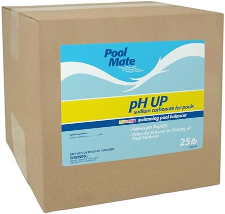 Pool Mate 25-Pounds Premium pH Up for Swimming Pools | 100% Sodium Carbonate, Raises pH, pH Increaser, Easy To Use, Works Fast