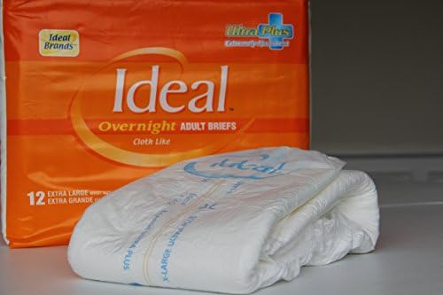 Adult Briefs (Diapers) Over Night Ultra Plus Extreme Absorbency- Size- X-Large B-8208- ONE Bag of 12
