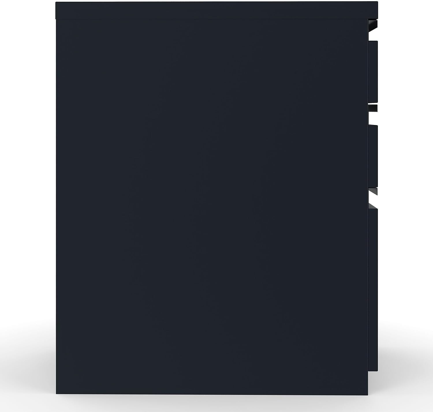 Staples 3-Drawer Vertical File Cabinet, Letter Size Documents, Lockable, 19.88" D x 15" W x 27.75" H, Black