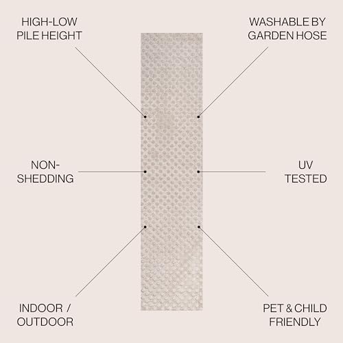 JONATHAN Y Mini-Diamond Trellis Indoor Outdoor Area Rug 3X5 White/Black, Rabat High-Low Pile for Backyard, Patio, Porch, Easy-Cleaning, High Traffic