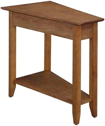 Convenience Concepts American Heritage Wedge End Table 24" - Classic Living Room Table with Storage Shelf, Side Table for Family Room, Bedside Table, Espresso