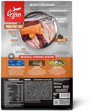 ORIJEN Grain Free WHOLEPREY Dry Dog Food Small Breed Recipe 10lb Bag