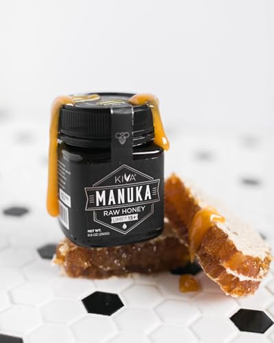 Kiva Raw Manuka Honey - Certified UMF 15+, MGO 514+ 100% Pure Genuine New Zealand, Non-GMO, Traceable (8.8oz/250g Bottle)