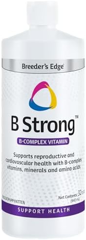 Breeder’s Edge B Strong Powder, B-Complex Vitamin Supplement for Dogs and Cats, Supports Reproductive Health, Promotes Normal Heat Cycles, and Helps Maintain Energy, 300g