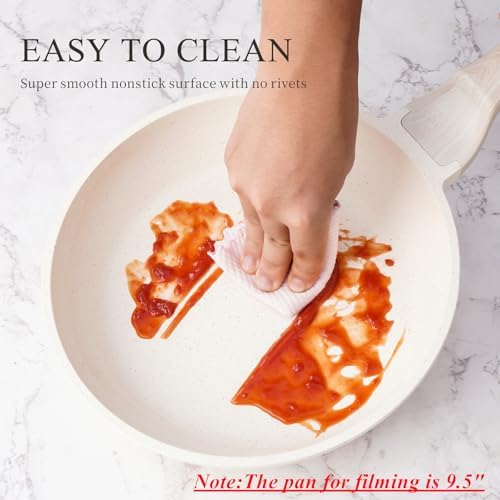 Induction Nonstick Frying Pan,Light Weight Skillet,Healthy Non Toxic Omelet Pan,All Stoves Compatible Egg Pan (grey, 8inch)