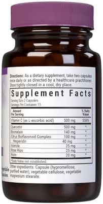 Bluebonnet Nutrition Super Quercetin Vegetable Capsules, Vitamin C Formula, Best for Seasonal & Immune Support, Non GMO, Gluten Free, Soy Free, Milk Free, Kosher, 60 Vegetable Capsules | Immune Health; Non-GMO, Vegan, Kosher Certified, Gluten-Free, Soy-F…