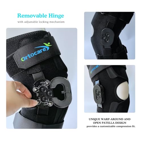 Hinged Knee Brace with Side Stabilizers & Locking Dial- Adjustable Knee Support for ACL Recovery, Meniscus Tear