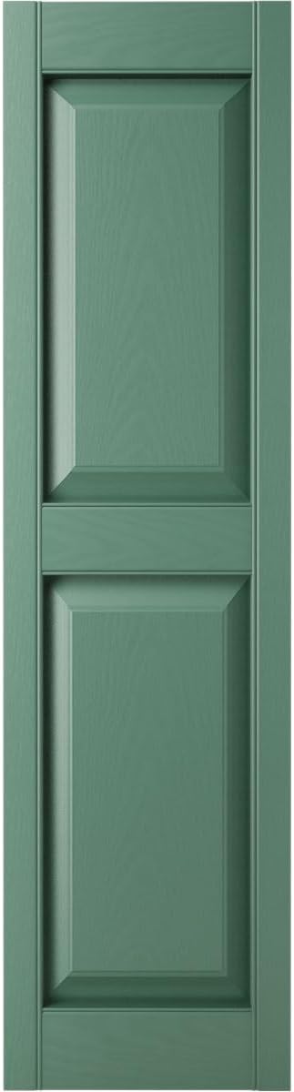 Ekena Millwork Lifetime Vinyl LP2S14X06300BL Standard Two Equal Panel Vinyls, Raised Panel Vinyl Shutters, w/Installation Shutter-Lok's & Matching Screws (Per Pair), 14.75"W x 63"H, Black