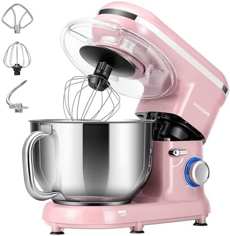 VIVOHOME Stand Mixer, 6-Quart Tilt-Head Kitchen Mixer with Bowl, Gray
