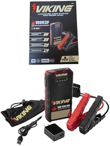 1000 Peak amp Lithium-ion Jump Starter and Power Bank Compatible with Viking