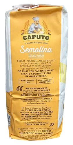 Antimo Caputo Semolina Wheat Flour 2.2 LB (Pack of 6) Bulk - Italian Durum Semola Di Grano - All Natural Dough for Fresh Pasta