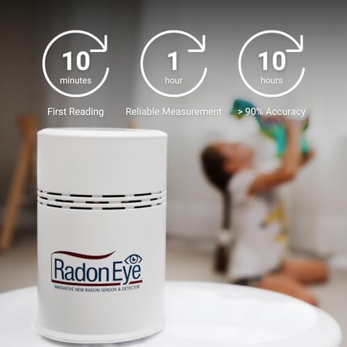 Ecosense Continuous Home Radon Detector, OLED Display, Bluetooth, RD200 | 95% Accuracy in 10 Hours, Results Updated Every 10 Minutes