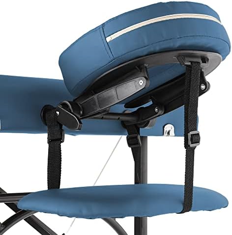 Saloniture Professional Portable Lightweight Bi-Fold Massage Table with Aluminum Legs - Includes Headrest, Face Cradle