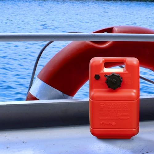 Scepter 6 Gallon Portable Marine Gas Can, Boat Fuel Tank with Top Handle | Underseat Design, 2-Way Vented Cap, Built-In Fuel Gauge and Pick-Up, EPA & CARB Compliant, 19.3"L x 12.2"W x 10.2"H (10511)