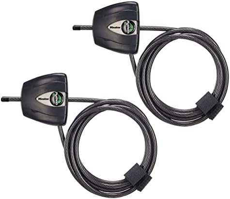 Master Lock Black Python Bike Lock with Key, Adjustable Metal Cable Lock has a Weather Resistant Vinyl Coating for Outdoor Equipment, Bicycles, 6 Feet Long, 8417D