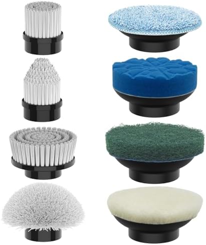TUYU Replaceable Brush Heads Electric Spin Scrubber, 4 Pack Brush Heads & 4 pcs Extra Brushes Kit