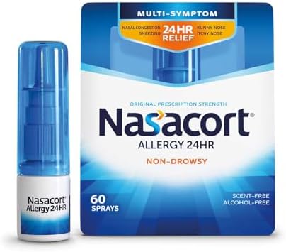 Nasacort 24HR Allergy Nasal Spray for Adults, Non-drowsy & Alcohol Free, 150 Spray Pack
