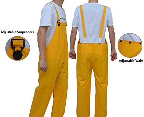 RainRider Rain Suit for Men Women Leathercraft Rain Gear Heavy Duty 3-Piece Commercial Rain Jacket with Bib Pants Overall