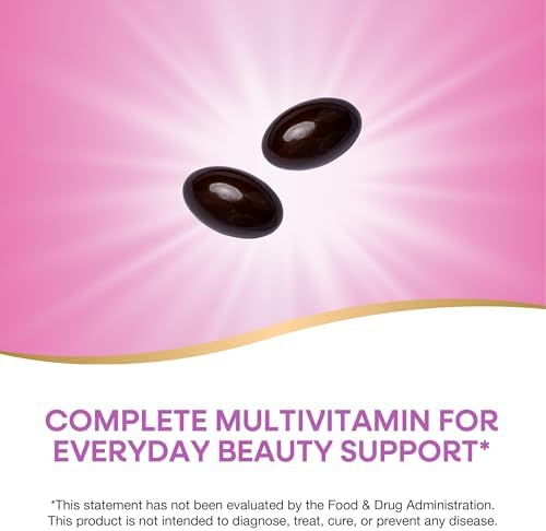 Nature's Way Alive! Hair, Skin and Nails Multivitamin, with Collagen, 60 ct | 75 mg Collagen and 2, 500 mcg Biotin per 2-Softgel Serving