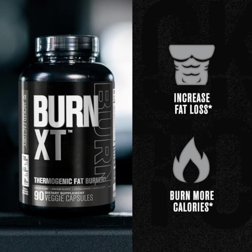 Jacked Factory Burn XT Black Thermogenic Fat Burner - Weight Loss Supplement, Appetite Suppressant, Nootropic Energy Booster | TeaCrine