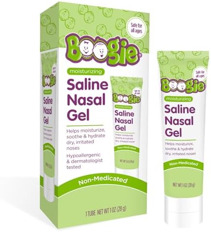 Boogie Moisturizing Saline Nasal Gel for Babies & Kids - 1 oz (3 Pack) | Fragrance Free - Drug-Free Formula - Made with Aloe and Natural Saline - Soothes and Hydrates Dry or Irritated Noses
