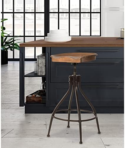 Hillsdale Worland Metal Backless Adjustable Height Stool