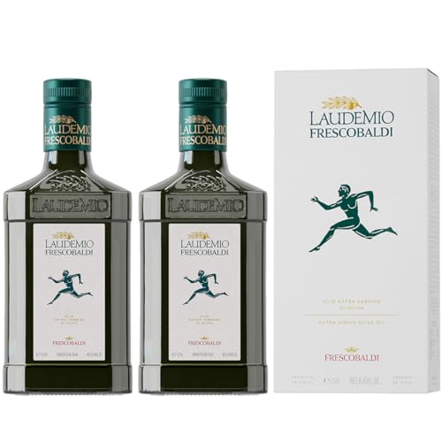 FRESCOBALDI Laudemio Extra Virgin Olive Oil, 16.9 FL Oz, 500ml, Premium, Award Winning Product of Tuscany, Italy, Fruity & Peppery Flavor, Smooth & Robust Low Acidity, Rich in Polyphenols | High Polyphenol Olive Oil | Cold Pressed hours after harvest | A…