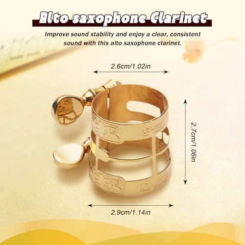 Alto Sax Ligature, Metal Alto Saxophone Ligature,Saxophone Gold Ligature Fastener