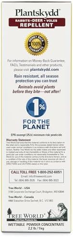 Plantskydd Animal Repellent, Deer, Rabbit, Voles, Powder Concentrate 2.2lb | Makes 2.5 Gallons of Liquid Repellent