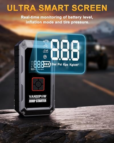 M1 6000A Car Battery Jump Starter with Air Compressor 150PSI (9.0 L Gas/8.0L Diesel), Portable Car Jump Starter Power Pack