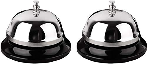 HeeYaa Call Bell 2 Packs 3.3 Inch Diameter with Metal Anti-Rust Construction, Desk Bell for Hotels, Schools, Restaurants, Reception Areas, Hospitals