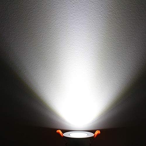 LightingWill 2inch LED Dimmable Downlight, 3W COB Recessed Ceiling Light, Warm White 3000K-3500K, CRI80, 25W 220LM Halogen Bulbs Equivalent, White (4 Pack)