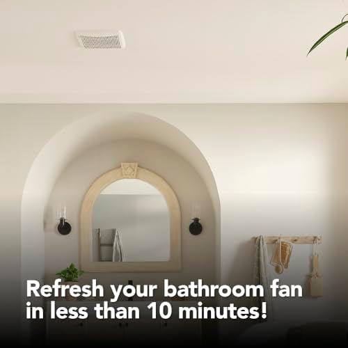 Broan-NuTone BKR60 QuickKit Ultra-Quiet Bath Fan Replacement Motor and Cover/Grille, 60 CFM, 20% more power, White