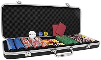 DA VINCI Unicorn All Clay Poker Chip Set with 500 Authentic Casino Weighted 9 gram Chips, Black ABS Case, 2 Decks of Plastic Playing Cards