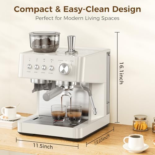 COWSAR 15-Bar Expresso Coffee Machines, Commercial Espresso Machine with Grinder