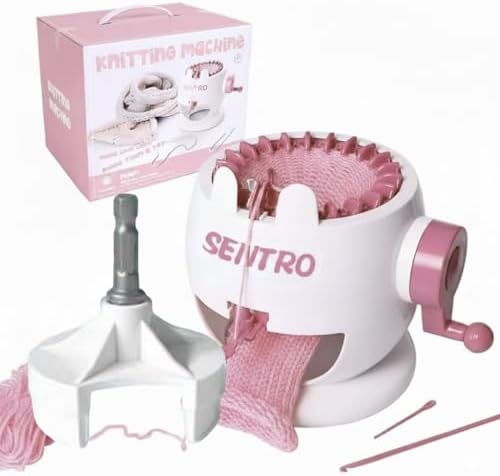 Umootek SENTRO 40 Needles Knitting Machine with Electric Adapter, Knitting Board Rotating Double Loom, Smart Weaving Loom Round Knitting Machines