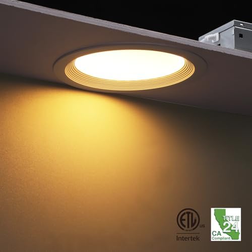 TORCHSTAR 8-Pack 5CCT 6 Inch Slim LED Recessed Lights, Anti-Glare, Aluminum | 12W 1000LM, CRI90 Dimmable Ceiling Downlight with J Box, Air Tight