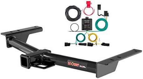 CURT Class 3 Trailer Hitch 2" Receiver with 4-Way Flat Output Custom Wiring Harness fits 2015-2025 Transit | Resists Rust, Chipping