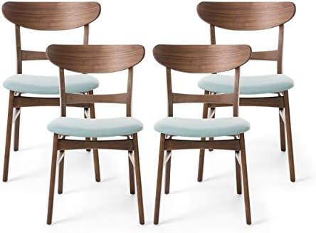 Christopher Knight Home Heather Mid-Century Modern Dining Chairs (Set of 4), Dark Gray and Natural Oak