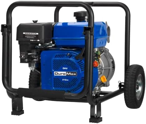 DuroMax XP652WP 208cc 158-Gpm 3600-Rpm 2-Inch Gasoline Engine Portable Water Pump, 50 State Approved, XP652WP, Blue