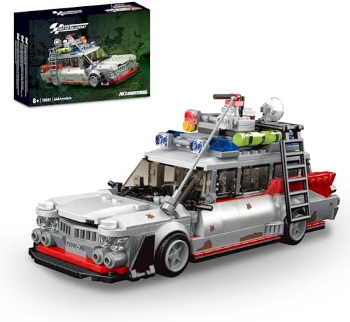 Ghost Car ECTO-1 Building Blocks Kit for Adults, Compatible with Lego Speed, Race Vehicle Building Toy for Kids Boys 8-14