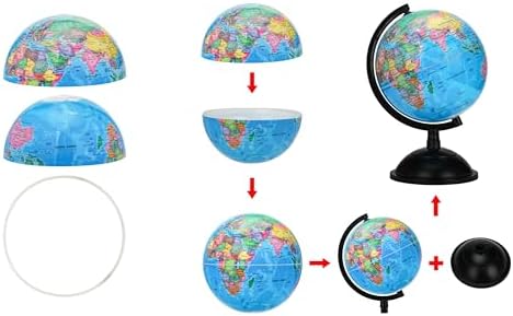 EXERZ 8" World Globe - Political Map Educational Earth Globe - English