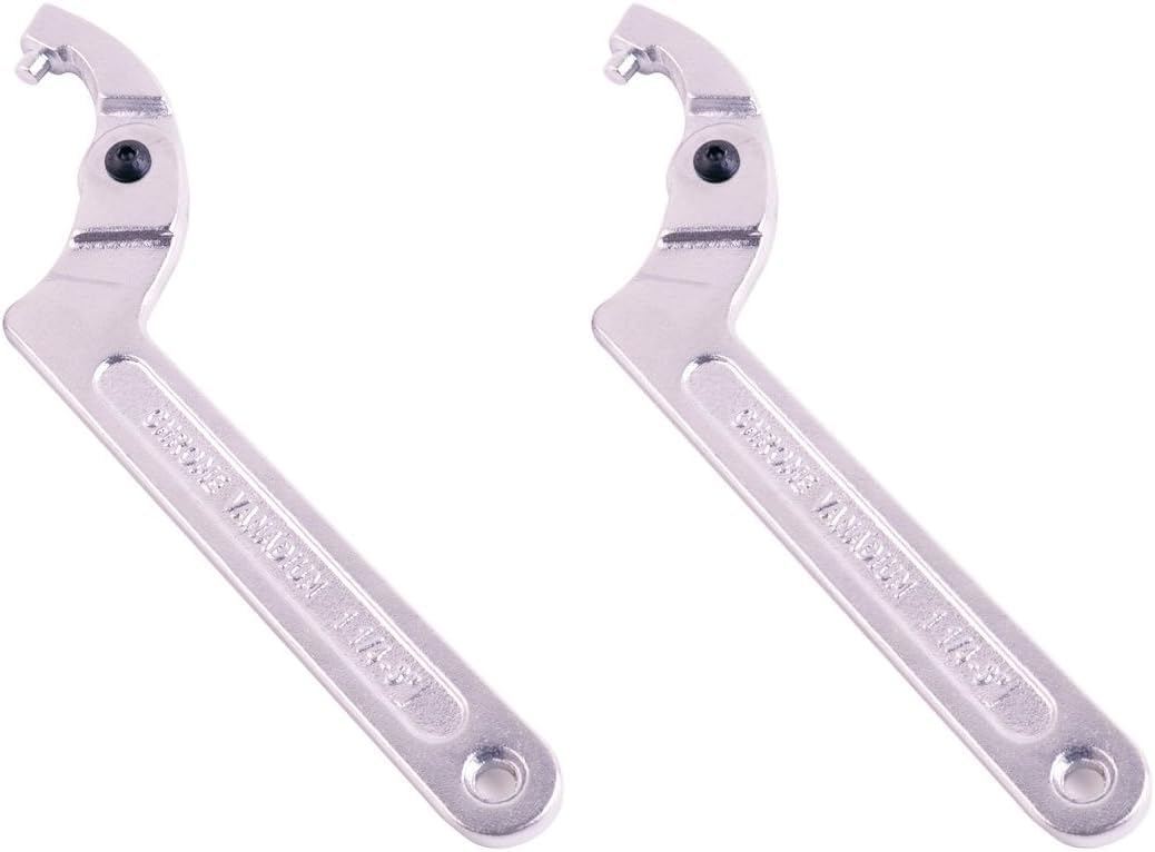 Chrome Vanadium C Pin Spanner Adjustable Hook Wrench, Round Head 32-76mm