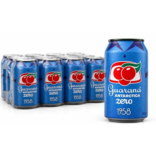 Guaraná Antarctica Zero, The Brazilian Original Guaraná Soda, Zero Sugar, 11.83 fl oz (Pack of 12) - Packaging May Vary