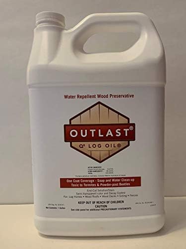 Outlast - Q8 Log Oil Wood Preservative for Decks, Log Homes, End Cuts, & More - Natural - 5 Gallon
