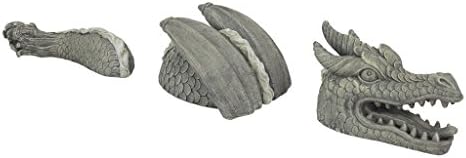 Design Toscano The Dragon of Falkenberg Castle Moat Lawn Garden Statue, 28 Inch Long, 14 Inch Tall, Cast Stone Resin, Gray Stone Finish