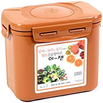 Premium Kimchi, Sauerkraut Container Probiotic Fermentation with Inner Vacuum Lid (Earthenware Brown, 0.45 gal/ 1.7L)