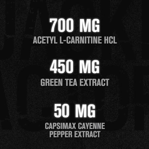 Jacked Factory Burn XT Black Thermogenic Fat Burner - Weight Loss Supplement, Appetite Suppressant, Nootropic Energy Booster | TeaCrine