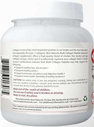 Best Naturals Multiple Collagen Peptides Protein Type I, II III