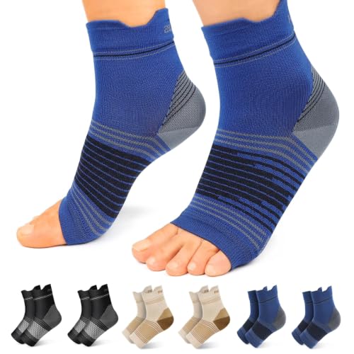 PAPLUS 6 Pairs Plantar Fasciitis Socks, Compression Socks with Arch Support